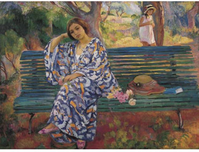 Henri Baptiste Lebasque : Sur Le Banc Vert, Sanary