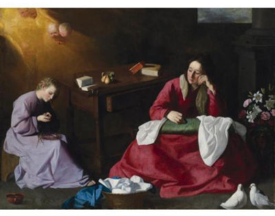 Francisco de Zurbaran : Christ and the Virgin in the House of Nazareth