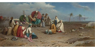 Francesco Peluso : AN ALGERIAN CARAVAN AT REST