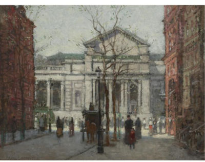 Paul Cornoyer : THE NEW YORK PUBLIC LIBRARY