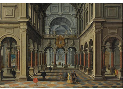 Bartholomeus Van Bassen : INTERIOR OF A CHURCH