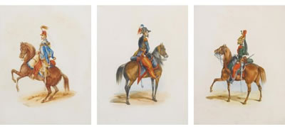 Orlando Norie : MOUNTED FRENCH MILITARY OFFICERS: 30 WORKS