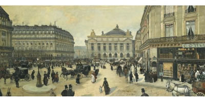 Jean Francois Raffaelli : PLACE DE L'OPÉRA, PARIS