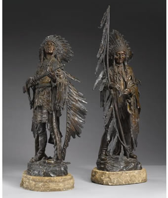 Carl Kauba : WAR AND PEACE: A PAIR OF BRONZES