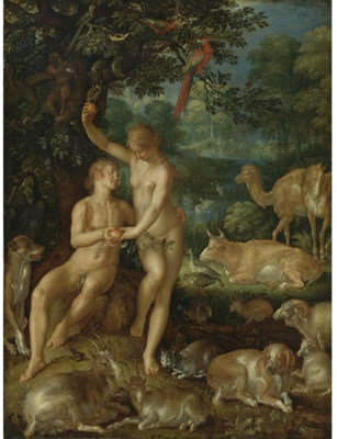 Joachim Anthoniszoon Wtewael : ADAM AND EVE