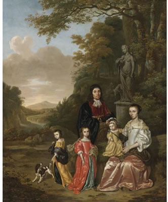 Johan le Ducq : A GROUP PORTRAIT OF THE LOTH FAMILY IN A LANDSCAPE