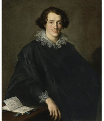 Domenico Fiasella : PORTRAIT OF A YOUNG MAN WITH A SKETCHBOOK