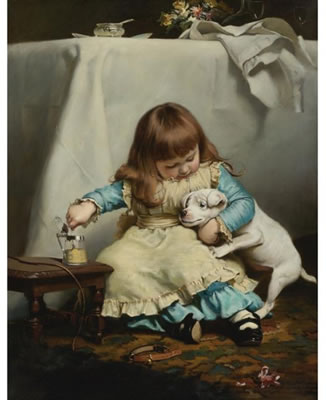 Charles Burton Barber : ONCE BIT, TWICE SHY