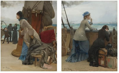 Henry Bacon : LAND! AND GOODBYE: A PAIR OF PAINTINGS