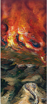 David Alfaro Siqueiros : INCENDIO AL ATARDECER (FIRE AT DUSK)