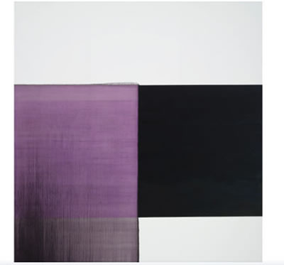 Callum Innes : EXPOSED PAINTING SHEVENINGEN BLACK, RED, VIOLET