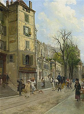 François Adolphe Grison : RUE DE LA CORRATERIE, GENEVA