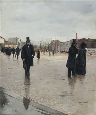 Jean Beraud : LEAVING MONTMARTRE CEMETERY