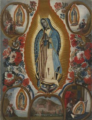 Jose de Paez : VIRGEN DE GUADALUPE CON APARICIONES