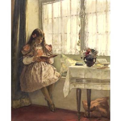 Walter Maxwell MacEwen : Young Girl Reading by the Window