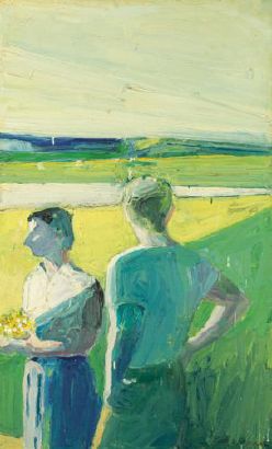 Paul John Wonner : Boy and Girl in Garden