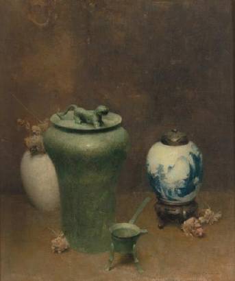 Dines Carlsen : Still Life with Chinese Vase