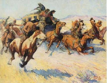 William Henry Dethlef Koerner : Indians Attacking Stagecoach