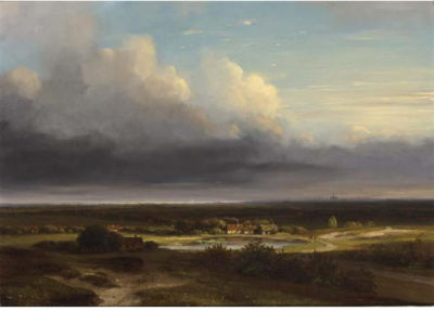 Nicolaas Johannes Roosenboom : A PANORAMIC LANDSCAPE, HAARLEM IN THE DISTANCE