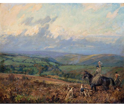 Lionel Dalhousie Robertson Edwards : THE SIGNAL TO THE PACK, DEVON AND SOMERSET STAG HOUNDS