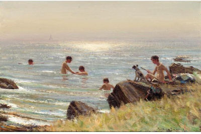 Patrick Downie : CHILDREN BATHING AT BALLANTRAE