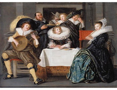 Dirck Hals : A MERRY COMPANY MAKING MUSIC