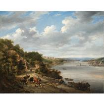 John White Abbott : A VIEW OF BIDEFORD ON THE RIVER TORRIDGE, DEVON