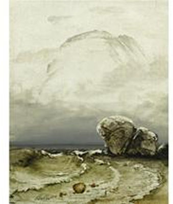 Peder Balke : Uvaer Ved Kysten (Threatening Weather)