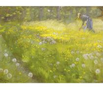 Peder Severin (PS) Kroyer : Fru Marie Kroyer i Haven pa Skagen (Marie Droyer in the Garden at Skagen)