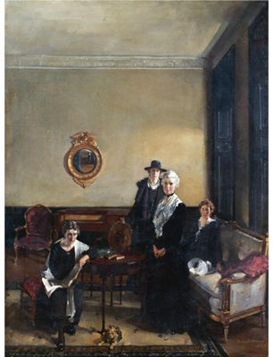 David Alison : PORTRAIT OF MRS JOHN BROWN AND HER DAUGHTERS