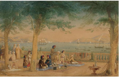 William Purser : VIEW OF CONSTANTINOPLE: THE PICNIC