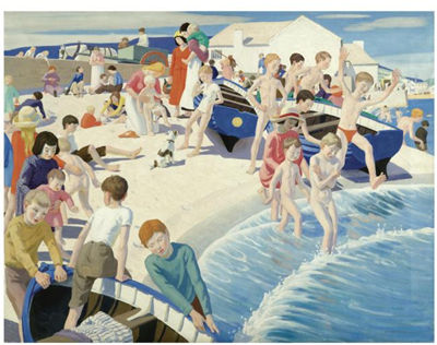 Ernest Procter : ON THE BEACH AT NEWLYN