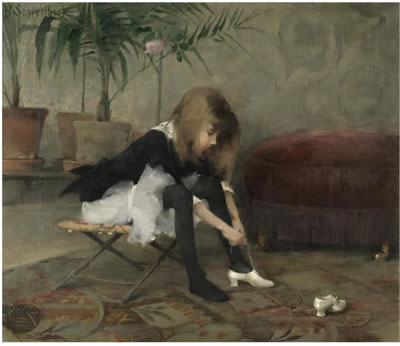 Helene Schjerfbeck : TANSSIAISKENGÄT; BALSKORNA (DANCING SHOES)