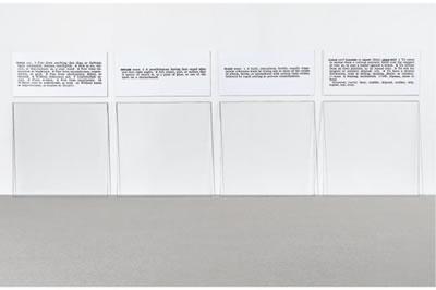 Joseph Kosuth : 'GLASS - ONE AND FOUR DEFINED'