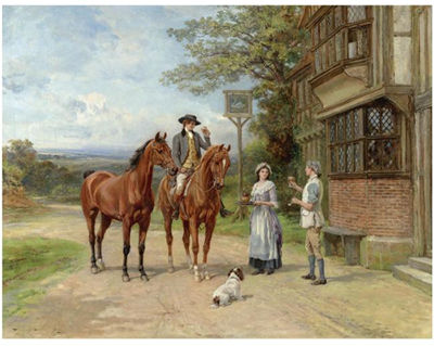 Heywood Hardy : OUTSIDE THE WHITE SWAN INN