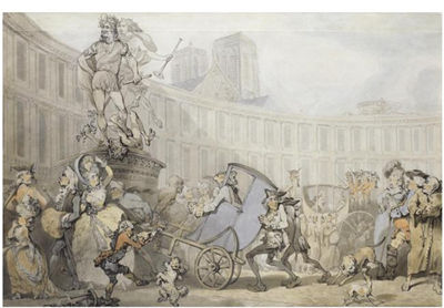 Thomas Rowlandson : PLACE DES VICTOIRES, PARIS