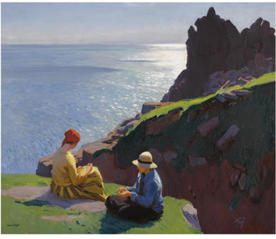 Dame Laura Knight : ON THE CLIFFS