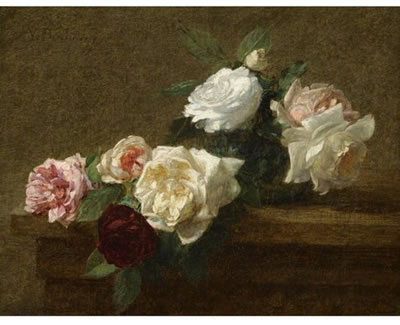 Victoria Dubourg Fantin-Latour : JETÉ DE ROSES SUR UN ENTABLEMENT