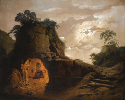 Joseph Wright of Derby : VIRGIL'S TOMB BY MOONLIGHT