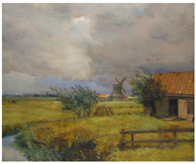 Jean Charles Cazin : PAYSAGE TEMPETUEUX