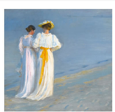 Peder Severin (PS) Kroyer : ANNA ANCHER AND MARIE KRØYER ON THE BEACH AT SKAGEN