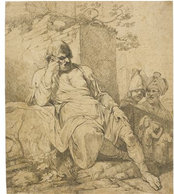 John Hamilton Mortimer : CAIUS MARIUS SEATED AMONGST THE RUINS OF CARTHAGE