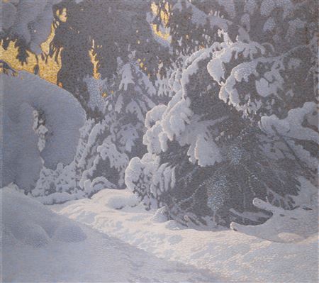 Gustaf Edolph Fjaestad : WINTER LANDSCAPE