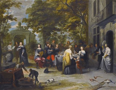 Hieronymus (Den danser) Janssens : AN OUTDOOR BANQUET