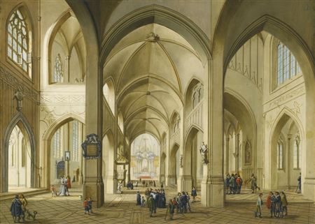 Johann Friedrich Morgenstern : INTERIOR OF A GOTHIC CHURCH