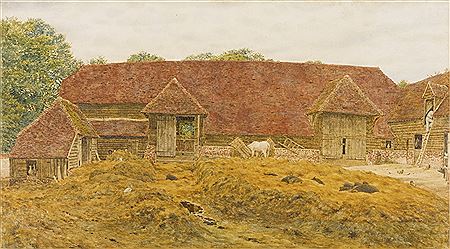 George Price Boyce : THE OLD BARN AT WHITCHURCH