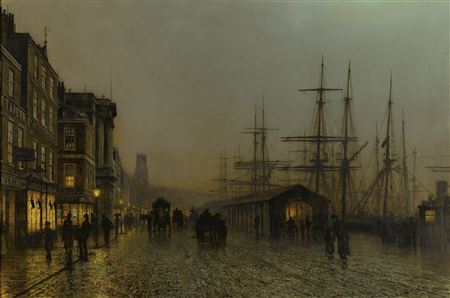 John Atkinson Grimshaw : GLASGOW, SATURDAY NIGHT