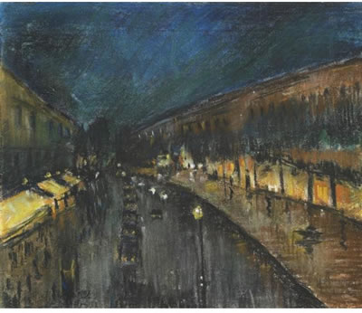 Ottavio Steffenini : PARIGI, NOTTURNO A BOULEVARD MONTMATRE