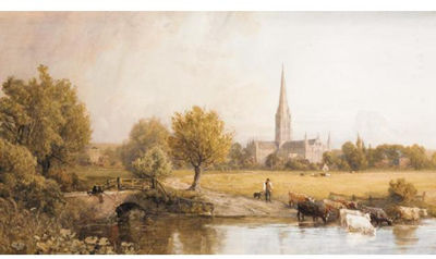 Robert Thorne Waite : A VIEW OF SALISBURY CATHEDRAL