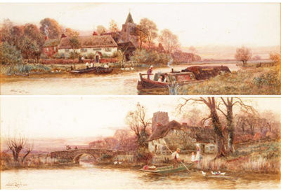 Walter Stuart Lloyd : Evening River Views (pair)